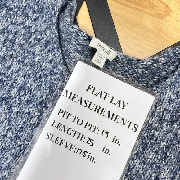 Pure Jill Blue Knit Pullover Cotton Blend Sweater Women's XS Petite - Picture 6 of 6